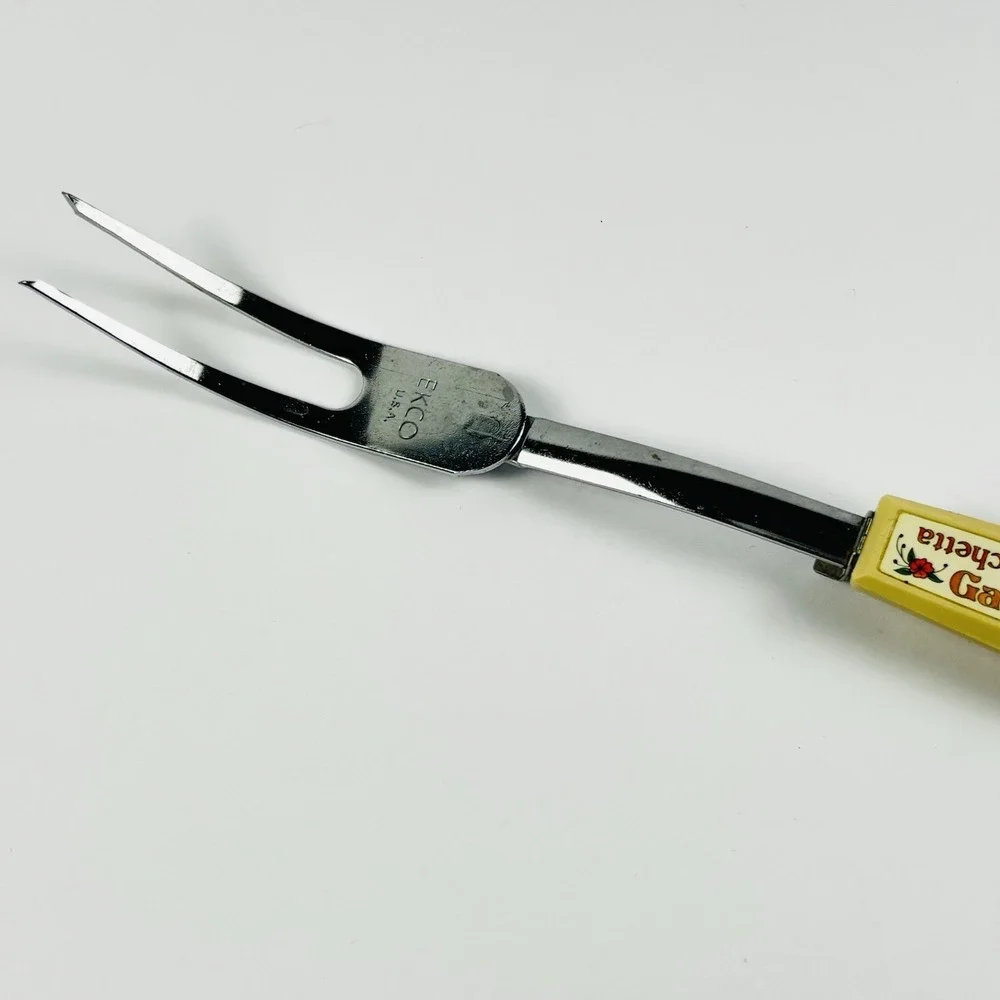 Vintage Ekco 2 Prong Meat Serving Fork Tenedor Gabel Forchetta Fourchette USA